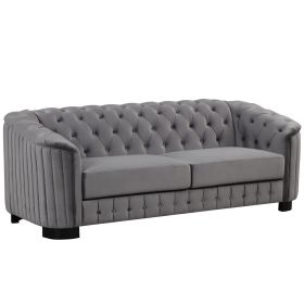 Modern 3-Piece Sofa Sets with Rubber Wood Legs,Velvet Upholstered Couches Sets Including Three Seat Sofa