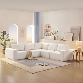 [VIDEO provided] [New]116*116" Modular L Shaped Sectional Sofa,Luxury Floor Couch Set,Upholstered Indoor Furniture
