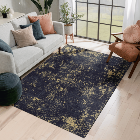 LOOM & LUXE 6x9 Area Rugs, Washable Rug, Low-Pile, Non-Slip, Non-Shedding, Foldable, Kid & Pet Friendly - Area Rugs for living room, bedroom