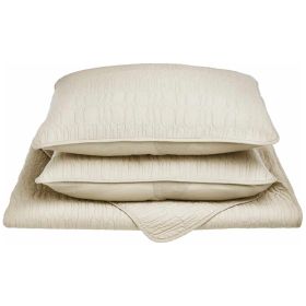 McKinley Fine Stitched Cobblestone Cotton Quilt Set