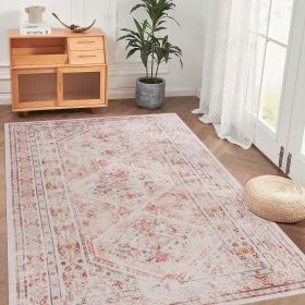 Naar 9x12 Large Area Rug, Washable Rug, Low-Pile, Non-Slip, Non-Shedding, Foldable, Kid & Pet Friendly - Area Rugs for living room, bedroom, kitc