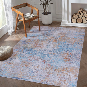 Naar 5x8 Area Rugs for Living Room, Washable Rug, Low-Pile, Non-Slip, Non-Shedding, Foldable, Kid & Pet Friendly - Area Rugs for living room, bed