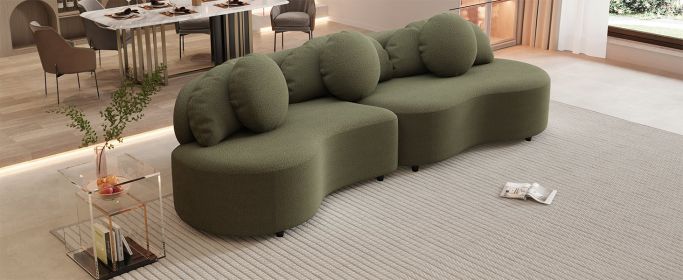 103.5" Modern Living Room Sofa Lamb Velvet Upholstered Couch Furniture for Home or Office(Old SKU:SG000860AAF),Green