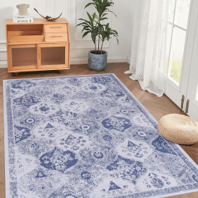 LOOM & LUXE Area Rugs 8x10 for Bedroom, Washable Rug, Low-Pile, Non-Slip, Non-Shedding, Foldable, Kid&Pet Friendly - Area Rugs for living room