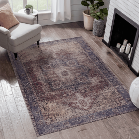 LOOM & LUXE Area Rugs 8x10 for Washable Rug, Low-Pile, Non-Slip, Non-Shedding, Foldable, Kid&Pet Friendly - Area Rugs for living room, bedroom