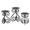 Elegant Scrollwork Candle Holder Trio Set - Decorative Stand for Home Decor