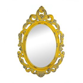Vintage Hannah Yellow Mirror - Antique Style Wall Decor for Home or Office