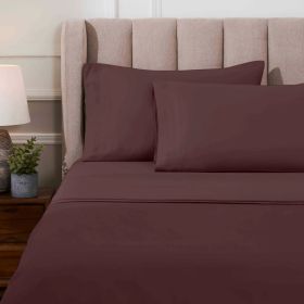 1000 Thread Count Egyptian Cotton Sateen Sheet Set (Color: Plum, size: Olympic Queen)
