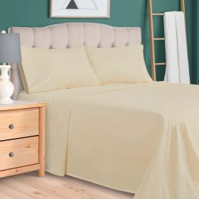 300 Thread Count 100% Cotton Sheet Set Timeless Solid (Color: Ivory, size: California King)