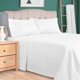 300 Thread Count 100% Cotton Sheet Set Timeless Solid (Color: White, size: King)