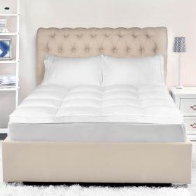 Brushed Microfiber Down Alternative Mattress Topper 2 Inch White (size: Twin XL)