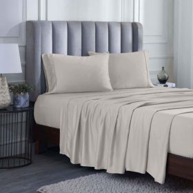 400 Thread Count Modal Fitted Sheet With Set- From Beechwood, Cooling, Solid (Color: Grey, size: California King)