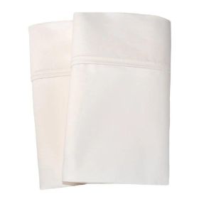 1000 Thread Count Cotton Blend Solid Pillowcase Set (Color: Ivory, size: Standard)