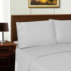 1000 Thread Count Lyocell Blend Bed Sheet Set Solid Deep Pocket (Color: Gray, size: Full)