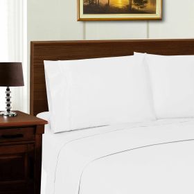 1000 Thread Count Lyocell Blend Bed Sheet Set Solid Deep Pocket (Color: White, size: California King)