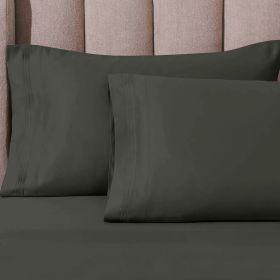 100% Egyptian Cotton 1000 Thread Count Solid Pillowcase Set (Color: Gray, size: King)