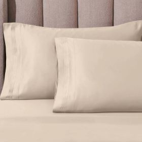 100% Egyptian Cotton 1000 Thread Count Solid Pillowcase Set (Color: Ivory, size: Standard)