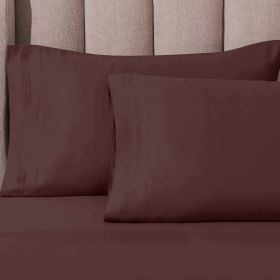 100% Egyptian Cotton 1000 Thread Count Solid Pillowcase Set (Color: Plum, size: King)