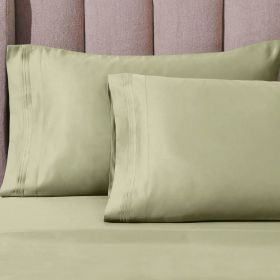 100% Egyptian Cotton 1000 Thread Count Solid Pillowcase Set (Color: Sage, size: Standard)