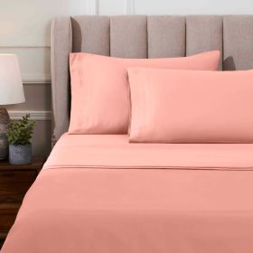 1000 Thread Count Egyptian Cotton Sateen Sheet Set (Color: Dusted Rose, size: Full)