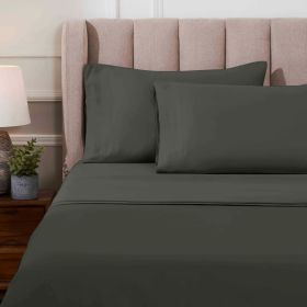 1000 Thread Count Egyptian Cotton Sateen Sheet Set (Color: Gray, size: California King)