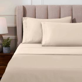 1000 Thread Count Egyptian Cotton Sateen Sheet Set (Color: Ivory, size: California King)