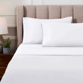 1000 Thread Count Egyptian Cotton Sateen Sheet Set (Color: White, size: Full)
