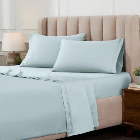 1000 Thread Count Egyptian Cotton Sateen Extra-Deep Sheet Set (Color: Baby Blue, size: Full)