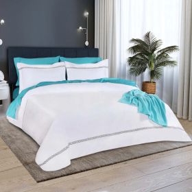 1000 Thread Count Egyptian Cotton Embroidered Duvet Cover (Color: Charcoal, size: King/California King)