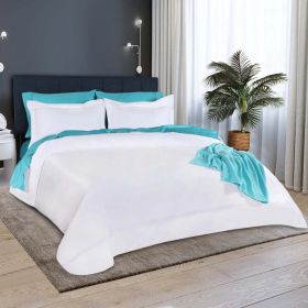1000 Thread Count Egyptian Cotton Embroidered Duvet Cover (Color: White, size: Full/Queen)