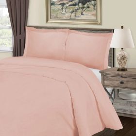 Cotton Blend 1000 Thread Count Solid Duvet Cover Set (Color: Blush, size: King/California King)