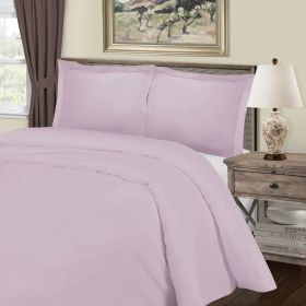 Cotton Blend 1000 Thread Count Solid Duvet Cover Set (Color: Lilac, size: Full/Queen)