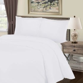 Cotton Blend 1000 Thread Count Solid Duvet Cover Set (Color: White, size: King/California King)