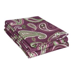 100% Cotton Flannel Vintage Paisley Pillowcase Set (Color: Purple, size: Standard)