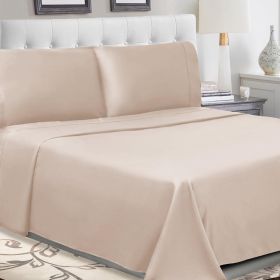 300 Thread Count 100% Cotton Sheet Set Percale Solid Deep Pocket (Color: Tan, size: California King)