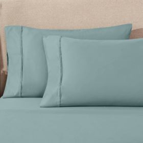 100% Egyptian Cotton 1200 Thread Count Solid Pillowcase Set (Color: Teal, size: Standard)