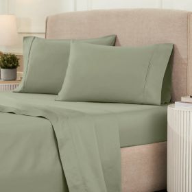 1200 Thread Count Egyptian Cotton Sateen Sheet Set (Color: Sage, size: Queen)