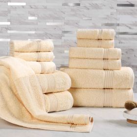 12-Piece Egyptian Cotton Plush Bath Towel Set – Heritage (Color: Canary)
