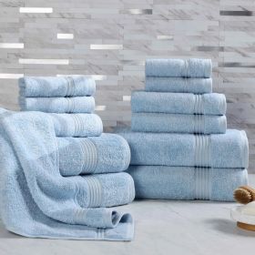 12-Piece Egyptian Cotton Plush Bath Towel Set – Heritage (Color: Light Blue)