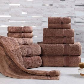 12-Piece Egyptian Cotton Plush Bath Towel Set – Heritage (Color: Mocha)