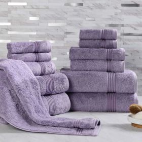 12-Piece Egyptian Cotton Plush Bath Towel Set – Heritage (Color: Royal Purple)