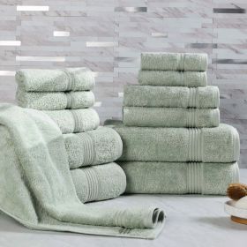 12-Piece Egyptian Cotton Plush Bath Towel Set – Heritage (Color: Sage)