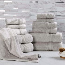12-Piece Egyptian Cotton Plush Bath Towel Set – Heritage (Color: Silver)