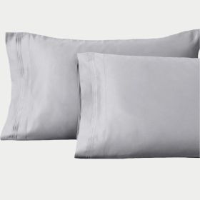 Egyptian Cotton Sateen Pillowcase Set 1500 Thread Count (Color: Platinum, size: Standard)