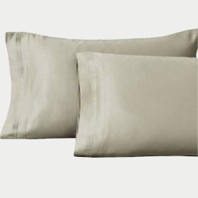 Egyptian Cotton Sateen Pillowcase Set 1500 Thread Count (Color: Sage, size: Standard)