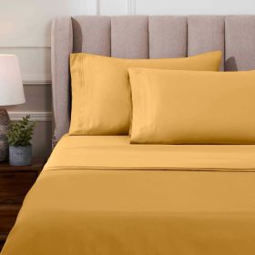 1000 Thread Count Egyptian Cotton Sateen Sheet Set (Color: Gold, size: Queen)