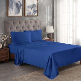 300 Thread Count Modal Sheets Set – Made from Beechwood, Solid Deep Pocket (Color: Navy Blue, size: Queen)