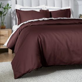 650 Thread Count Egyptian Cotton Solid Duvet Cover (Color: Plum, size: Twin)