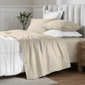 Egyptian Cotton Sateen Sheet Set 650 Thread Count (Color: Ivory, size: California King)