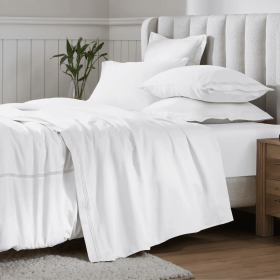 650 Thread Count Egyptian Cotton Bed Sheets - Sateen Weave (Color: White, size: Twin)